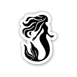 Minimalist Mermaid Silhouette  Sticker (Peel N' Stick)